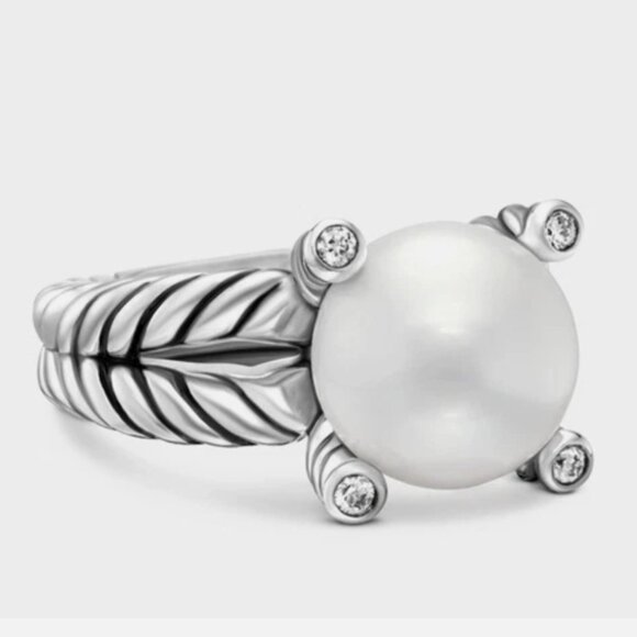 David Yurman Jewelry - EUC David Yurman Pearl Ring Cable Classic Collection size 9